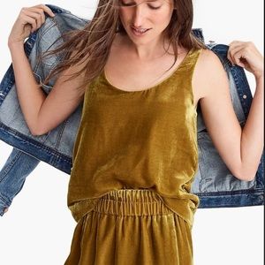 SOLD J.Crew velvet tank styled w velvet skirt